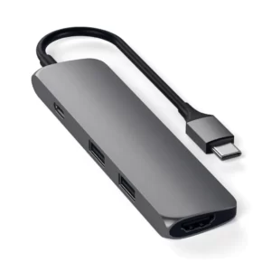 USB адаптер Satechi Slim Aluminum Type-C Multi-Port Adapter с Type-C Charging Port (ST-CMAM)